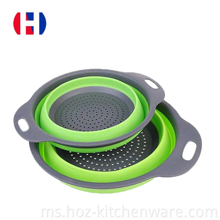 Colander bulat yang boleh dilipat 2SISS SILICONE DOLDABLE strainer